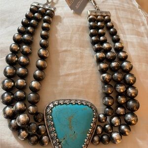 Chico's Silver and Turquoise Statement Necklace